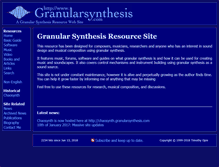 Tablet Screenshot of granularsynthesis.com